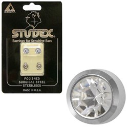 STUDEX Birthstone studs - reg bezel s/s - april / crystal